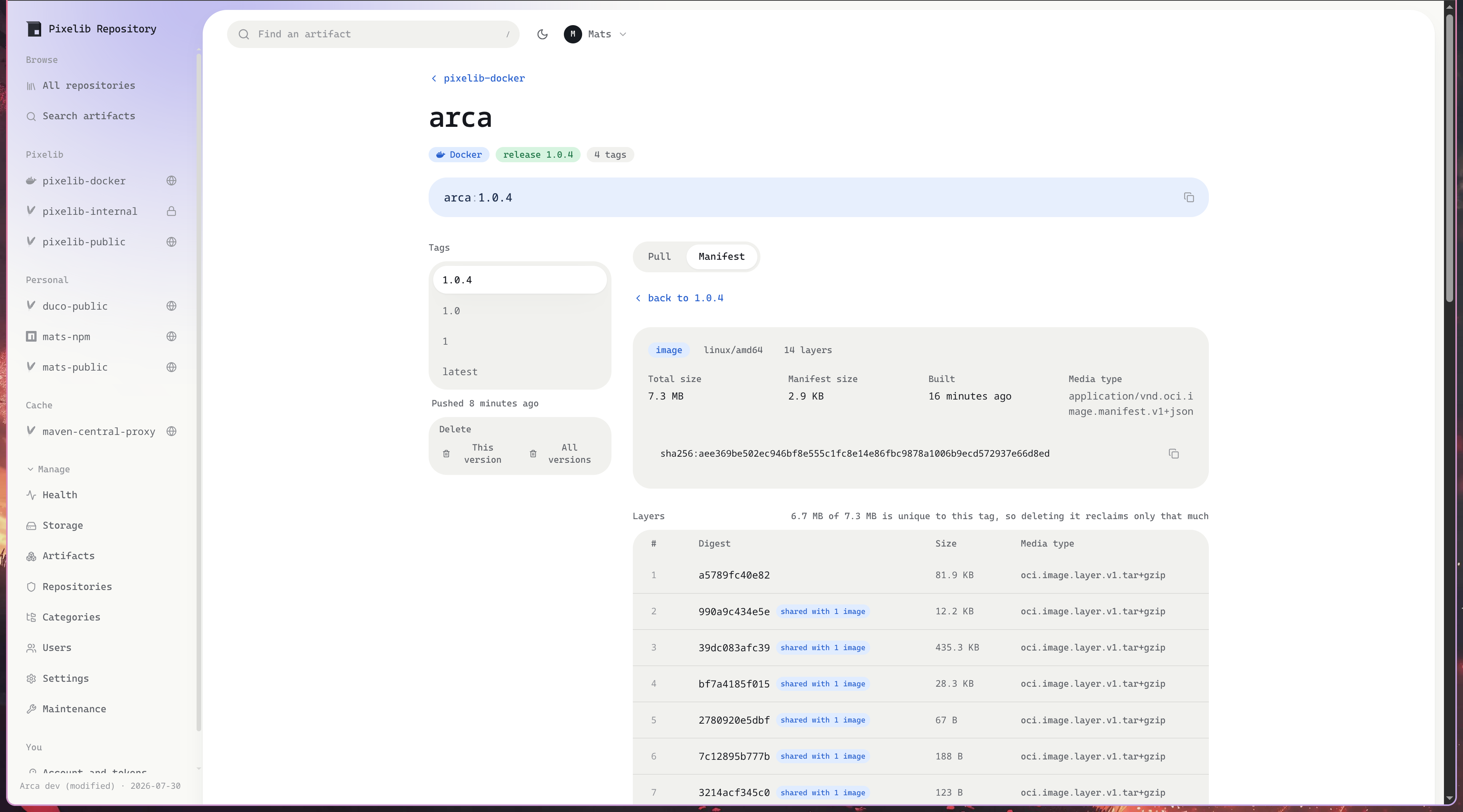 The docker inspect page